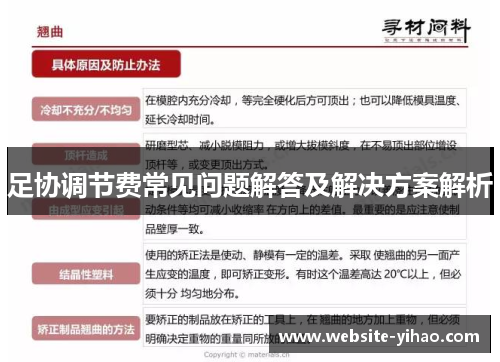 足协调节费常见问题解答及解决方案解析